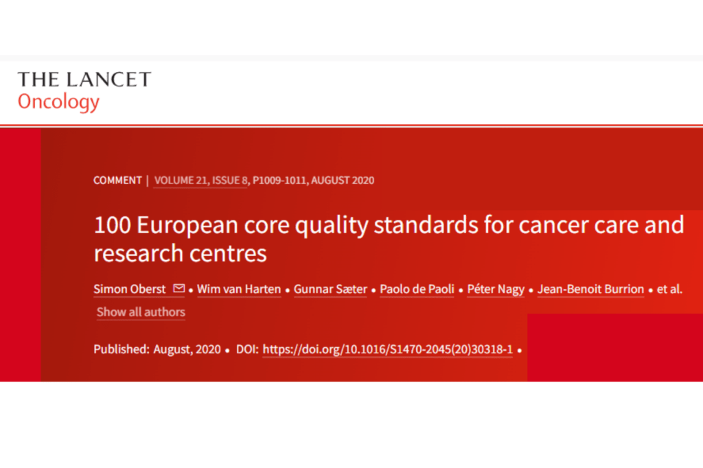 100 European consensus Quality Standards for Cancer Centres